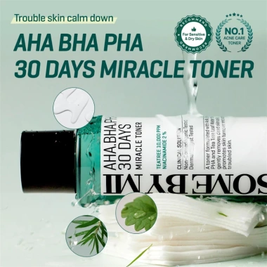 SOME BY MI AHA BHA PHA 30 Days Miracle Dưỡng ẩm 60g, Toner 100ml, Sữa rửa mặt Acne Clear 10ml Giảm giá 204.000 VND 2 SOME BY MI AHA BHA PHA 30 Days Miracle Dưỡng ẩm 60g, Toner 100ml, Sữa rửa mặt Acne Clear 10ml Giảm giá 204.000 VND 2