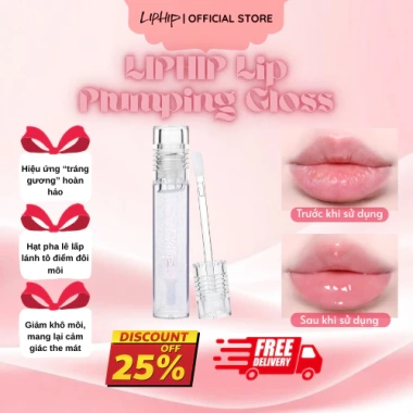 Son bóng không màu LIPHIP Lip Plumping Gloss 4g - Tăng độ ẩm môi, giá ưu đãi 245k