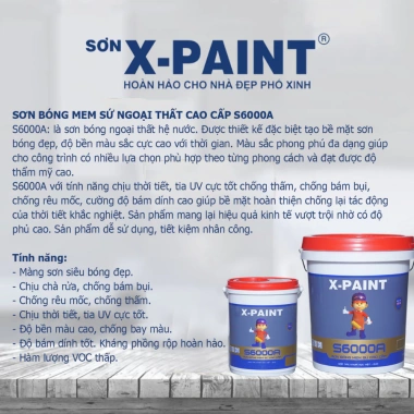 Sơn Bóng Men Sứ X‑Paint S6.000A – Siêu Bóng Sang Trọng, Phủ Vữa Xi Măng, Gạch, Thạch Cao – Giá ưu đãi 500.038₫ 4