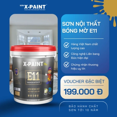 Sơn Bóng Mờ Nội Thất Cao Cấp E11 X-Paint Plus - Bóng Đều, Tiết Kiệm, Giá 259.600 VND Sơn Bóng Mờ Nội Thất Cao Cấp E11 X-Paint Plus - Bóng Đều, Tiết Kiệm, Giá 259.600 VND