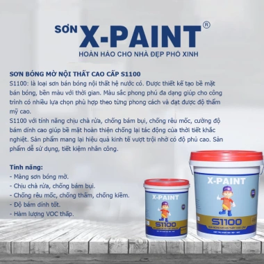 Sơn Bóng Mờ X-Paint S1.100 - Đẹp, Bền Màu Cao, Chống Bụi, Chống Rêu Mốc - 225.700 VND 3