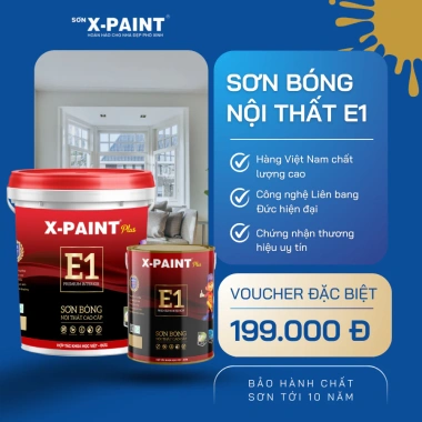 Sơn Bóng Nội Thất Cao Cấp X-Paint Plus - Chống Thấm, Bám Bụi, Rêu Mốc, Giá Ưu Đãi 279.840₫