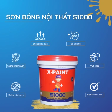 Sơn Bóng Nội Thất X-Paint S1.000 - Bề Mặt Bóng Đẹp, Độ Bền Màu Cao, Đa Màu, Giá Ưu Đãi 324.700₫ 3