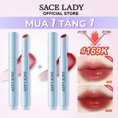 Son Bóng SACE LADY Mát Màu Nước Lấp Lánh 2 Chiếc - Bóng Sáng, Giá Giảm 179.000