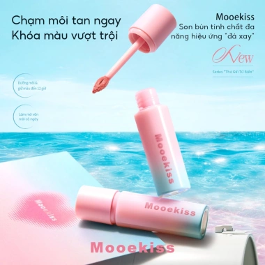 Son Bùn Mooekiss Lì Mềm Mịn Như Nhung Giảm Thâm Môi Sáng Da Tone Vàng 3g