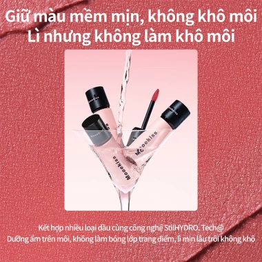 Son Bùn Mooekiss Lì Mềm Mịn Như Nhung Giảm Thâm Môi Sáng Da Tone Vàng 3g