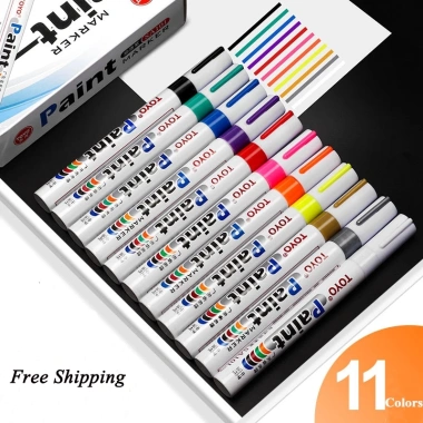 Sơn Bút Lốp Graffiti Hub Trắng Đen - Chống thấm, Dầu không phai, Dùng cho công trường, Bút đánh dấu 3