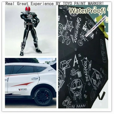 Sơn Bút Lốp Graffiti Hub Trắng Đen - Chống thấm, Dầu không phai, Dùng cho công trường, Bút đánh dấu 7