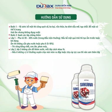 Sơn Chống Thấm Hồ Cá DURAX SAKANA - Dùng cho Hồ Xi Măng & Thùng Xốp, Giá 24.750đ 2