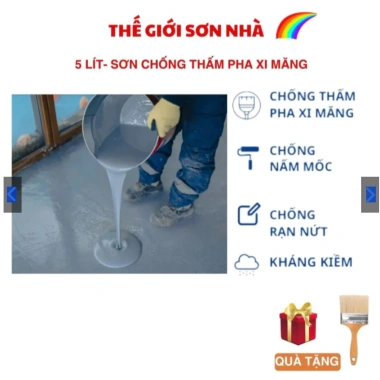 Sơn Chống Thấm Pha Xi Măng Giá 450.000đ - Chống Nước, Bám Dính Mạnh, Dễ Thi Công 2