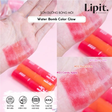 Son Dưỡng Bóng Môi LIP IT Water Bomb Color Glow 3g Dưỡng ẩm, Nâu Đậm, Giá 89.000 VND 3
