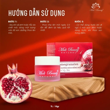 Son Dưỡng Hồng Môi Lựu Đỏ 10gr - Màu Hồng Cam, kèm cọ, Pomegranates Lip Balm Midi Beauty - 69.500₫