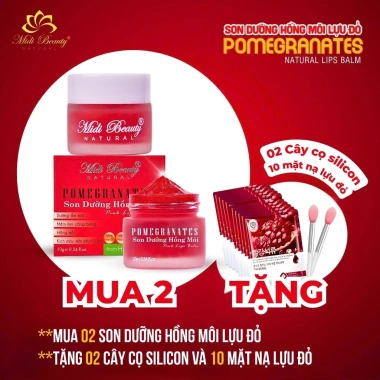 Son Dưỡng Hồng Môi Lựu Đỏ 10gr Midi Beauty Natural Mua 02 – Tặng 2 Cọ + 10 Mask, chỉ 74.999₫