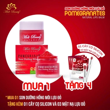Son Dưỡng Hồng Môi Lựu Đỏ 10gr Midi Beauty Natural Mua 02 – Tặng 2 Cọ + 10 Mask, chỉ 74.999₫