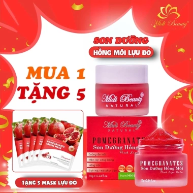 Son Dưỡng Hồng Môi Lựu Đỏ 10gr - Tặng 5 Mask Lựu Đỏ - Mua 2 Tặng 20 Mask - Giá ưu đãi 74.999₫