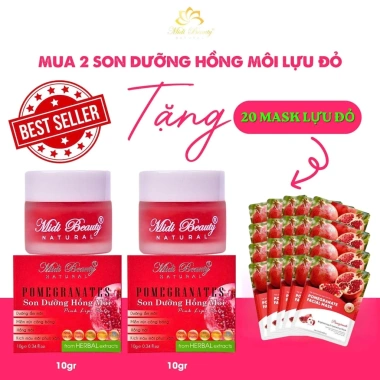 Son Dưỡng Hồng Môi Lựu Đỏ 10gr - Tặng 5 Mask Lựu Đỏ - Mua 2 Tặng 20 Mask - Giá ưu đãi 74.999₫ 3 Son Dưỡng Hồng Môi Lựu Đỏ 10gr - Tặng 5 Mask Lựu Đỏ - Mua 2 Tặng 20 Mask - Giá ưu đãi 74.999₫ 3