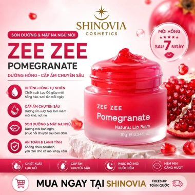 Son Dưỡng & Mặt Nạ Ngủ Môi Lựu Đỏ ZEE ZEE - Dưỡng Hồng, Cấp Ẩm Chuyên Sâu, Giá chỉ 149k khuyến mãi Son Dưỡng & Mặt Nạ Ngủ Môi Lựu Đỏ ZEE ZEE - Dưỡng Hồng, Cấp Ẩm Chuyên Sâu, Giá chỉ 149k khuyến mãi