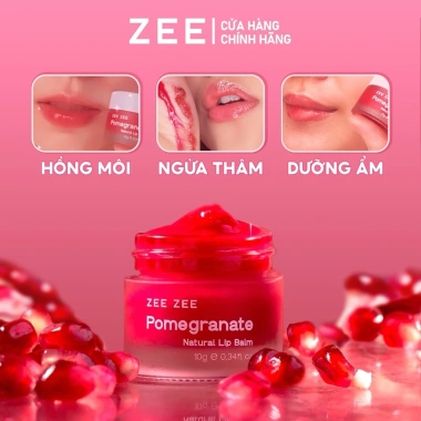 Son Dưỡng & Mặt Nạ Ngủ Môi Lựu Đỏ ZEE ZEE - Dưỡng Hồng, Cấp Ẩm Chuyên Sâu, Giá chỉ 149k khuyến mãi 3 Son Dưỡng & Mặt Nạ Ngủ Môi Lựu Đỏ ZEE ZEE - Dưỡng Hồng, Cấp Ẩm Chuyên Sâu, Giá chỉ 149k khuyến mãi 3