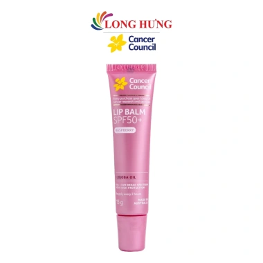 Son dưỡng môi Cancer Council Raspberry SPF50+ chống nắng 15g - Bảo vệ da 159k