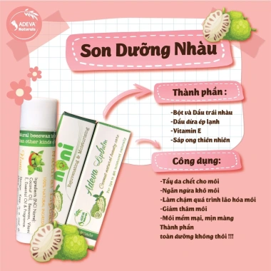 Son dưỡng môi không màu Adeva Noni - Mềm mịn, giảm khô, nứt môi, chỉ 50.000đ