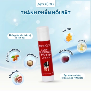 Son dưỡng môi lành tính ăn được MooGoo 5g - Dưỡng ẩm, mềm môi, Hàng Úc, 149k
