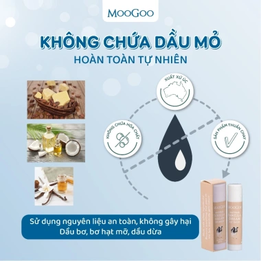 Son dưỡng môi lành tính ăn được MooGoo 5g - Dưỡng ẩm, mềm môi, Hàng Úc, 149k