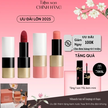 Son Hermès Rouge Matte và Satin 2.021 Mẫu HOT Siêu Xinh Giá ưu đãi 990.000 VNĐ