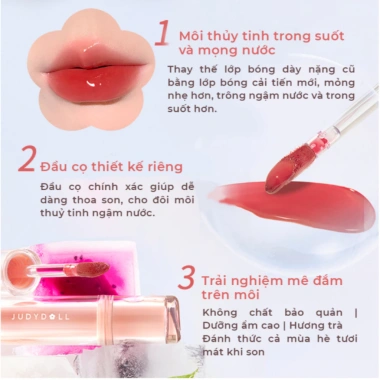 Son JUDYDOLL Iced Tea 2,4g - Môi bóng căng mọng không dính nhẹ môi 189.000đ 4