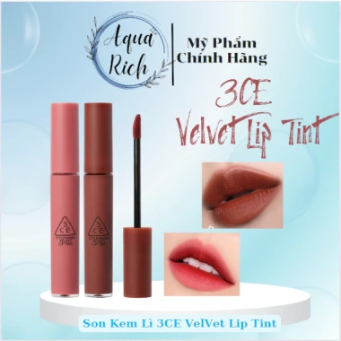 Son Kem 3CE Velvet Lip Tint 4g Cashmere Nude – Giá giảm, chỉ 290.000, màu Definition, Like Gentle, Bitter Hour