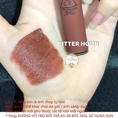 Son kem 3CE Velvet Lip Tint BEBEAU Taupe Speak Up, Lì mịn như nhung, chính hãng, 348k