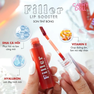 Son Kem Bóng Cathy Doll Filler Lip Booster 3.3g - Mềm Mại, Căng Bóng, Giá 149.000₫