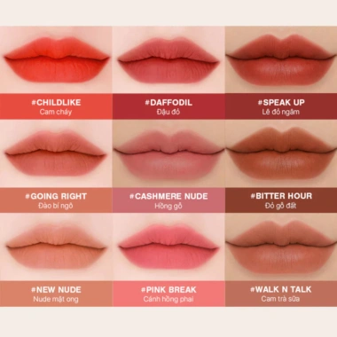 Son Kem Lì 3CE Velvet Lip Tint 4g - Mịn Màng Như Nhung, Giá Ưu Đãi 338k