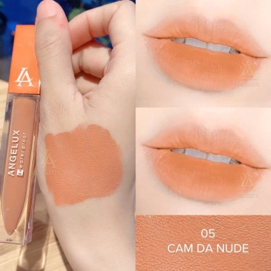Son Kem Lì ANGELUX 2.022 công nghệ Màng Khóa Chống Thấm Chống Trôi Cam Da Nude Số 1 Việt Nam Giá 120.000 VNĐ