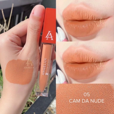 Son Kem Lì ANGELUX 2.022 công nghệ Màng Khóa Chống Thấm Chống Trôi Cam Da Nude Số 1 Việt Nam Giá 120.000 VNĐ