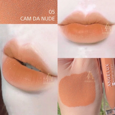 Son Kem Lì ANGELUX 2.022 công nghệ Màng Khóa Chống Thấm Chống Trôi Cam Da Nude Số 1 Việt Nam Giá 120.000 VNĐ