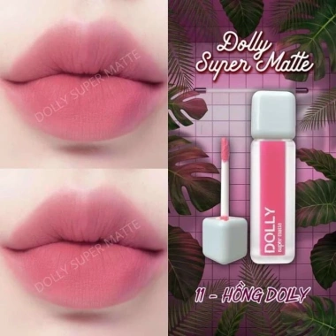 Son kem lì Dolly Super Matte không chì, bền màu lâu trôi, Màu Hồng, giá 79.000 VND