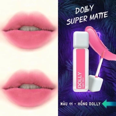 Son kem lì Dolly Super Matte không chì, bền màu lâu trôi, Màu Hồng, giá 79.000 VND