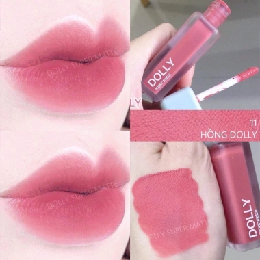 Son kem lì Dolly Super Matte không chì, bền màu lâu trôi, Màu Hồng, giá 79.000 VND