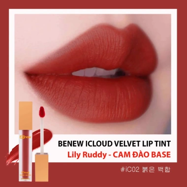 Son Kem Lì Dưỡng Ẩm Lâu Trôi Cao Cấp Benew iCloud Velvet Lip Tint - Giá chỉ 239.000 VND
