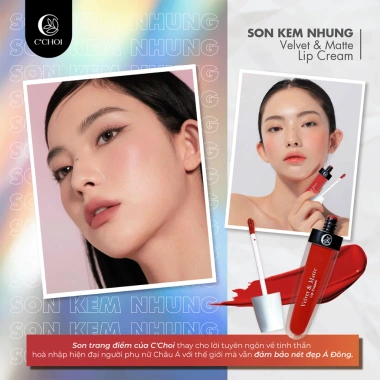 Son Kem Lì Lâu Trôi C'CHOI - Nhung Mền Mịn, Bám Màu Tốt, Không Chì - Giá chỉ 270k 4