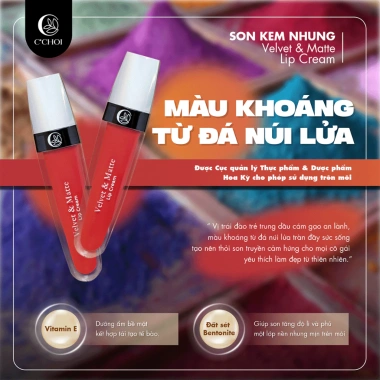 Son Kem Lì Lâu Trôi C'CHOI - Nhung Mền Mịn, Bám Màu Tốt, Không Chì - Giá chỉ 270k 5