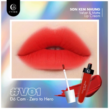 Son Kem Lì Lâu Trôi C'CHOI - Nhung Mền Mịn, Bám Màu Tốt, Không Chì - Giá chỉ 270k 9