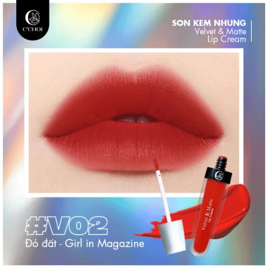 Son Kem Lì Lâu Trôi C'CHOI - Nhung Mền Mịn, Bám Màu Tốt, Không Chì - Giá chỉ 270k 10