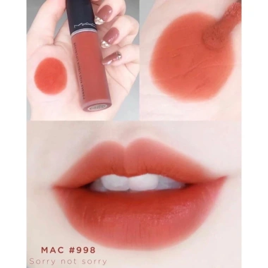 Son kem lì M #998 cam cháy chính hãng 100% - màu tươi, lâu trôi, giá 790.000 VNĐ