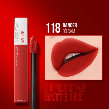 Son Kem Lì Maybelline NY Superstay Matte Ink 5ml - Bền Màu, Giá 278.000₫ giảm từ 336.380₫