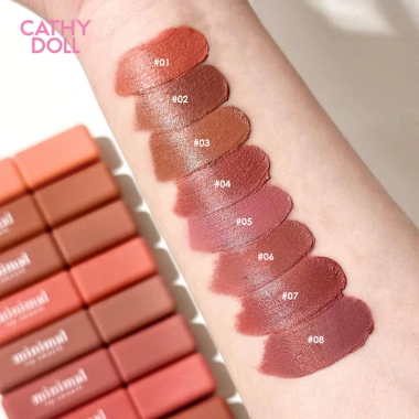 Son Kem Lì Minimal Cathy Doll 2.7g – Mỏng Mịn, Che Phủ Khuyết Điểm Môi, 124.000₫