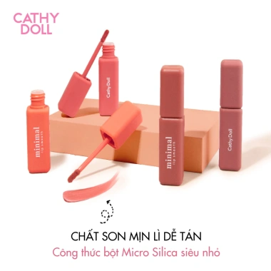 Son Kem Lì Minimal Cathy Doll 2.7g – Mỏng Mịn, Che Phủ Khuyết Điểm Môi, 124.000₫