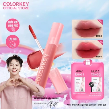 Son Kem Lì Velvet COLORKEY 3g Mịn Nhẹ, Lên Màu Chuẩn, Không Lem, Giá chỉ 209.000₫