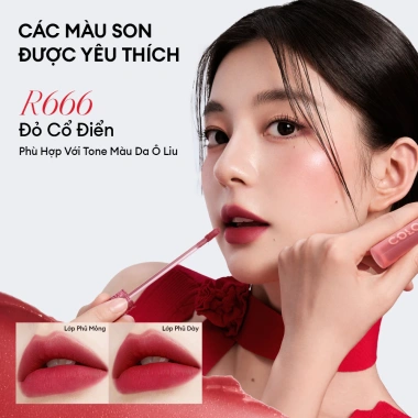 Son Kem Lì Velvet COLORKEY 3g Mịn Nhẹ, Lên Màu Chuẩn, Không Lem, Giá chỉ 209.000₫