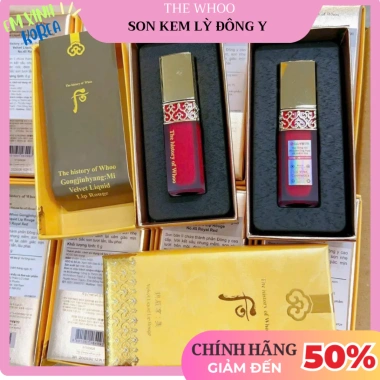 Son Kem Lì Whoo Velvet Lip Liquid 6g – Mịn Nhẹ, Lâu Trôi, Dưỡng Môi Đông Y, 650k Son Kem Lì Whoo Velvet Lip Liquid 6g – Mịn Nhẹ, Lâu Trôi, Dưỡng Môi Đông Y, 650k